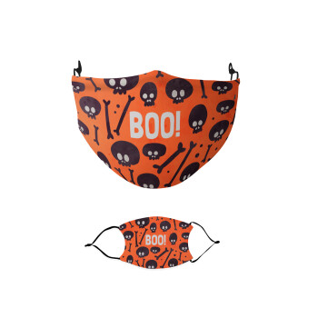 Halloween boo, Μάσκα υφασμάτινη παιδική πολλαπλών στρώσεων με υποδοχή φίλτρου