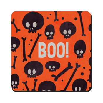 Halloween boo, Τετράγωνο μαγνητάκι ξύλινο 9x9cm