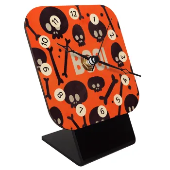 Halloween boo, Quartz Table clock in natural wood (10cm)