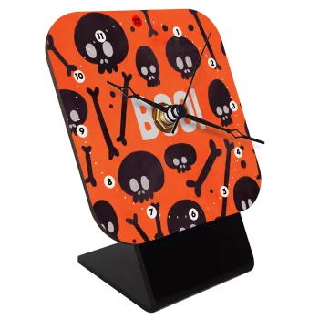 Halloween boo, Quartz Wooden table clock with hands (10cm)
