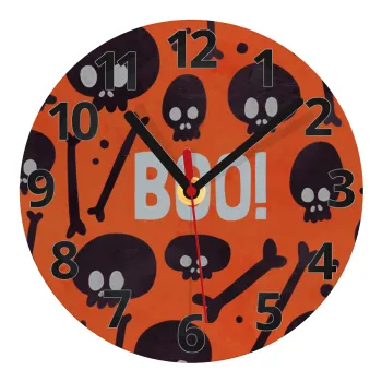 Halloween boo, Ρολόι τοίχου γυάλινο (20cm)
