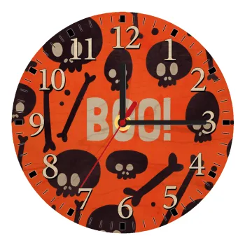 Halloween boo, Ρολόι τοίχου ξύλινο plywood (20cm)