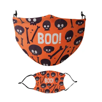 Halloween boo, Μάσκα υφασμάτινη Ενηλίκων πολλαπλών στρώσεων με υποδοχή φίλτρου