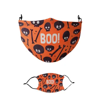Halloween boo, Μάσκα υφασμάτινη παιδική πολλαπλών στρώσεων με υποδοχή φίλτρου