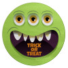 Halloween trick or treat 3 eyes monster, Επιφάνεια κοπής γυάλινη στρογγυλή (30cm)