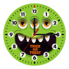 Halloween trick or treat 3 eyes monster, Wooden wall clock (20cm)