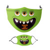 Halloween trick or treat 3 eyes monster, Μάσκα υφασμάτινη Ενηλίκων πολλαπλών στρώσεων με υποδοχή φίλτρου