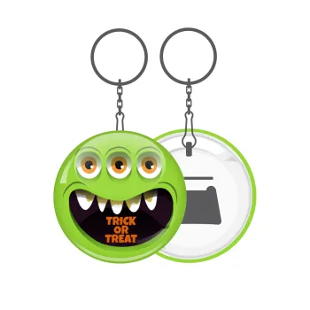 Halloween trick or treat 3 eyes monster, Μπρελόκ μεταλλικό 5cm με ανοιχτήρι