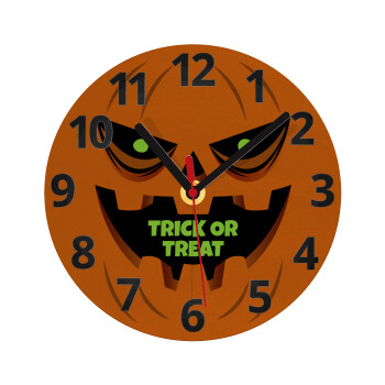 Halloween trick or treat Pumpkins, Ρολόι τοίχου γυάλινο (20cm)