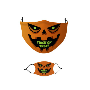 Halloween trick or treat Pumpkins, Μάσκα υφασμάτινη παιδική πολλαπλών στρώσεων με υποδοχή φίλτρου