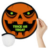 Halloween trick or treat Pumpkins, Βεντάλια υφασμάτινη αναδιπλούμενη με θήκη (20cm)