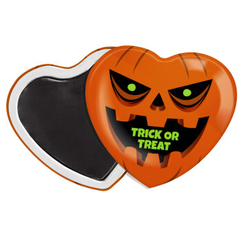 Halloween trick or treat Pumpkins, Μαγνητάκι καρδιά (57x52mm)