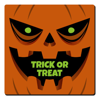 Halloween trick or treat Pumpkins, Τετράγωνο μαγνητάκι ξύλινο 6x6cm