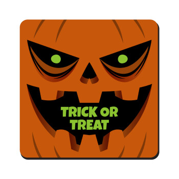 Halloween trick or treat Pumpkins, Τετράγωνο μαγνητάκι ξύλινο 9x9cm