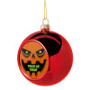 Halloween trick or treat Pumpkins, Χριστουγεννιάτικη μπάλα δένδρου Κόκκινη 8cm