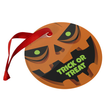 Halloween trick or treat Pumpkins, Χριστουγεννιάτικο στολίδι γυάλινο 9cm