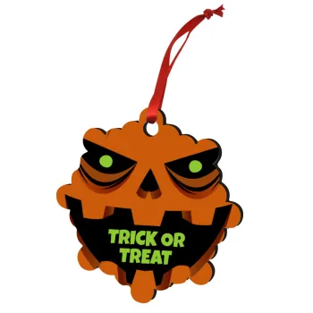 Halloween trick or treat Pumpkins, Christmas ornament snowflake wooden 7.5cm