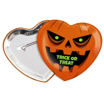 Halloween trick or treat Pumpkins, Κονκάρδα παραμάνα καρδιά (57x52mm)