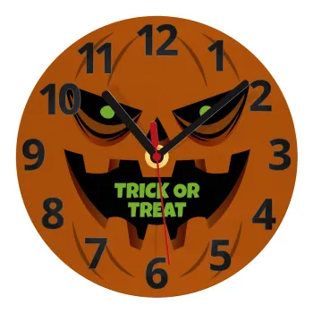 Halloween trick or treat Pumpkins, Ρολόι τοίχου γυάλινο (20cm)