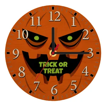Halloween trick or treat Pumpkins, Ρολόι τοίχου ξύλινο plywood (20cm)
