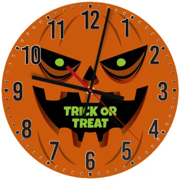 Halloween trick or treat Pumpkins, Ρολόι τοίχου ξύλινο (30cm)