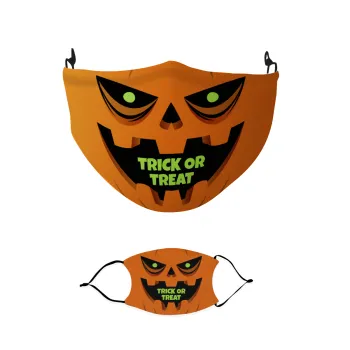 Halloween trick or treat Pumpkins, Μάσκα υφασμάτινη παιδική πολλαπλών στρώσεων με υποδοχή φίλτρου