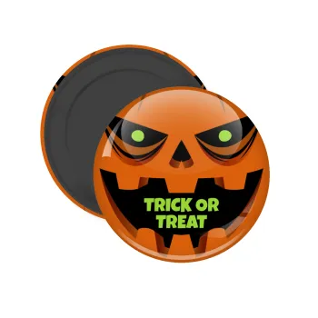 Halloween trick or treat Pumpkins, Μαγνητάκι ψυγείου στρογγυλό διάστασης 5cm