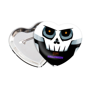Halloween trick or treat Skeleton, Κονκάρδα παραμάνα καρδιά (57x52mm)