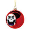 Halloween trick or treat Skeleton, Χριστουγεννιάτικη μπάλα δένδρου Κόκκινη 8cm