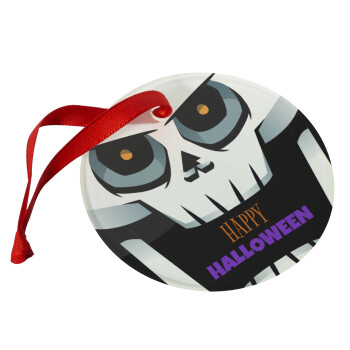 Halloween trick or treat Skeleton, Christmas ornament glass 9cm