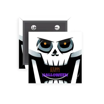 Halloween trick or treat Skeleton, Κονκάρδα παραμάνα τετράγωνη 5x5cm