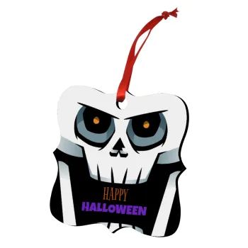 Halloween trick or treat Skeleton, Christmas ornament polygon wooden 7.5cm