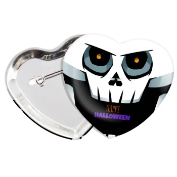 Halloween trick or treat Skeleton, Κονκάρδα παραμάνα καρδιά (57x52mm)