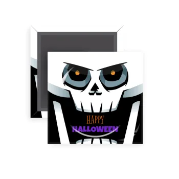 Halloween trick or treat Skeleton, Μαγνητάκι ψυγείου τετράγωνο διάστασης 5x5cm