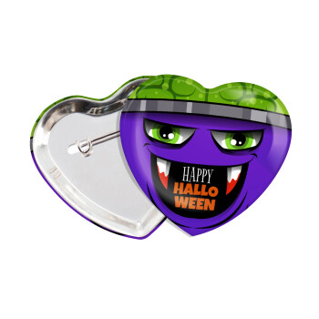 Halloween trick or treat Monster, Κονκάρδα παραμάνα καρδιά (57x52mm)