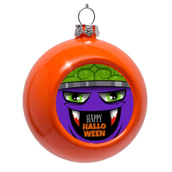 Halloween trick or treat Monster, Orange Christmas tree ornament bauble 8cm