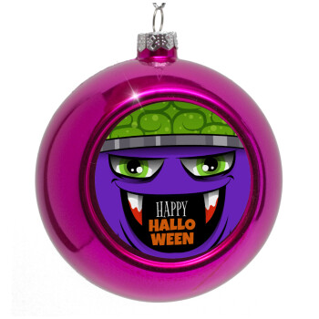Halloween trick or treat Monster, Purple Christmas tree ornament bauble 8cm