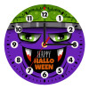 Halloween trick or treat Monster, Wooden wall clock (20cm)