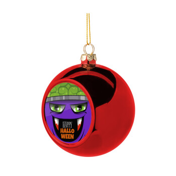 Halloween trick or treat Monster, Χριστουγεννιάτικη μπάλα δένδρου Κόκκινη 8cm