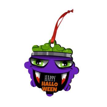 Halloween trick or treat Monster, Στολίδι Χριστουγεννιάτικο στολίδι snowflake ξύλινο 7.5cm