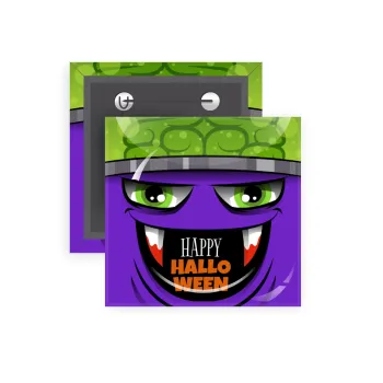 Halloween trick or treat Monster, Κονκάρδα παραμάνα τετράγωνη 5x5cm