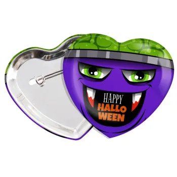 Halloween trick or treat Monster, Κονκάρδα παραμάνα καρδιά (57x52mm)