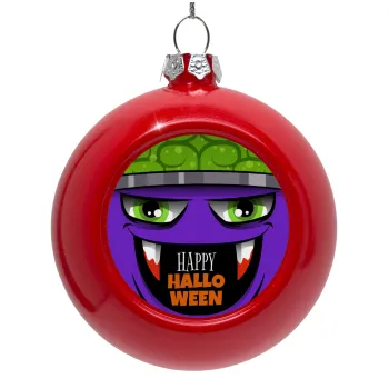 Halloween trick or treat Monster, Red Christmas tree ornament bauble 8cm