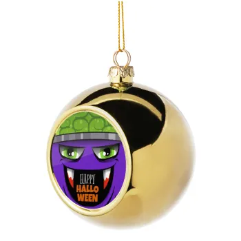Halloween trick or treat Monster, Golden Christmas tree ball ornament 8cm