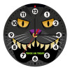 Halloween trick or treat Cat, Wooden wall clock (20cm)