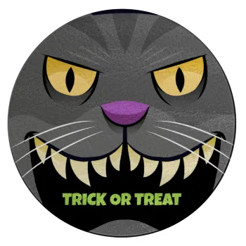 Halloween trick or treat Cat, Επιφάνεια κοπής γυάλινη στρογγυλή (30cm)