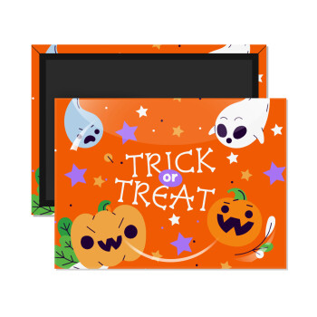 Halloween trick or treat Ghosts and Pumpkins, Ορθογώνιο μαγνητάκι ψυγείου διάστασης 9x6cm
