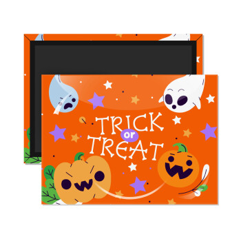 Halloween trick or treat Ghosts and Pumpkins, Ορθογώνιο μαγνητάκι ψυγείου διάστασης 9x6cm