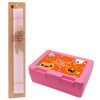 Easter Set, children's snack container PINK & scented flat Easter candle (30cm) (PINK)