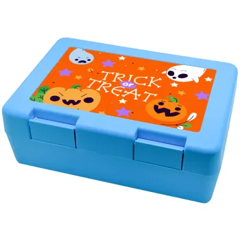 Halloween trick or treat Ghosts and Pumpkins, Παιδικό δοχείο κολατσιού ΓΑΛΑΖΙΟ 185x128x65mm (BPA free πλαστικό)